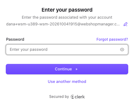 Enter your password screen with Forgot password? and Use another method