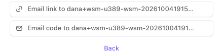 Use another method list with the Email code to button