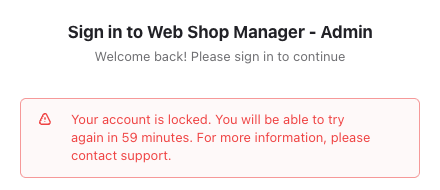 Your account is locked message