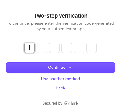 Two-step verification on a phone